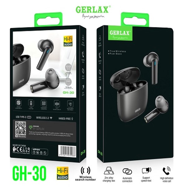 AUDIFONOS MANOS LIBRES BLUETOOTH GH-30 GERLAX NEGRO