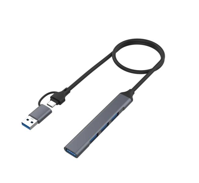 HUB USB TIPO A Y TIPO C OT-UCA9701 ONTEN GRIS