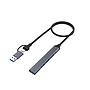 HUB USB TIPO A Y TIPO C OT-UCA9701 ONTEN GRIS